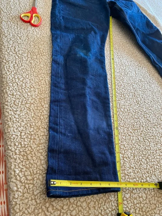 Brave Star Slim Straight Men's Dark Blue Denim Jeans - Picture 7 of 16